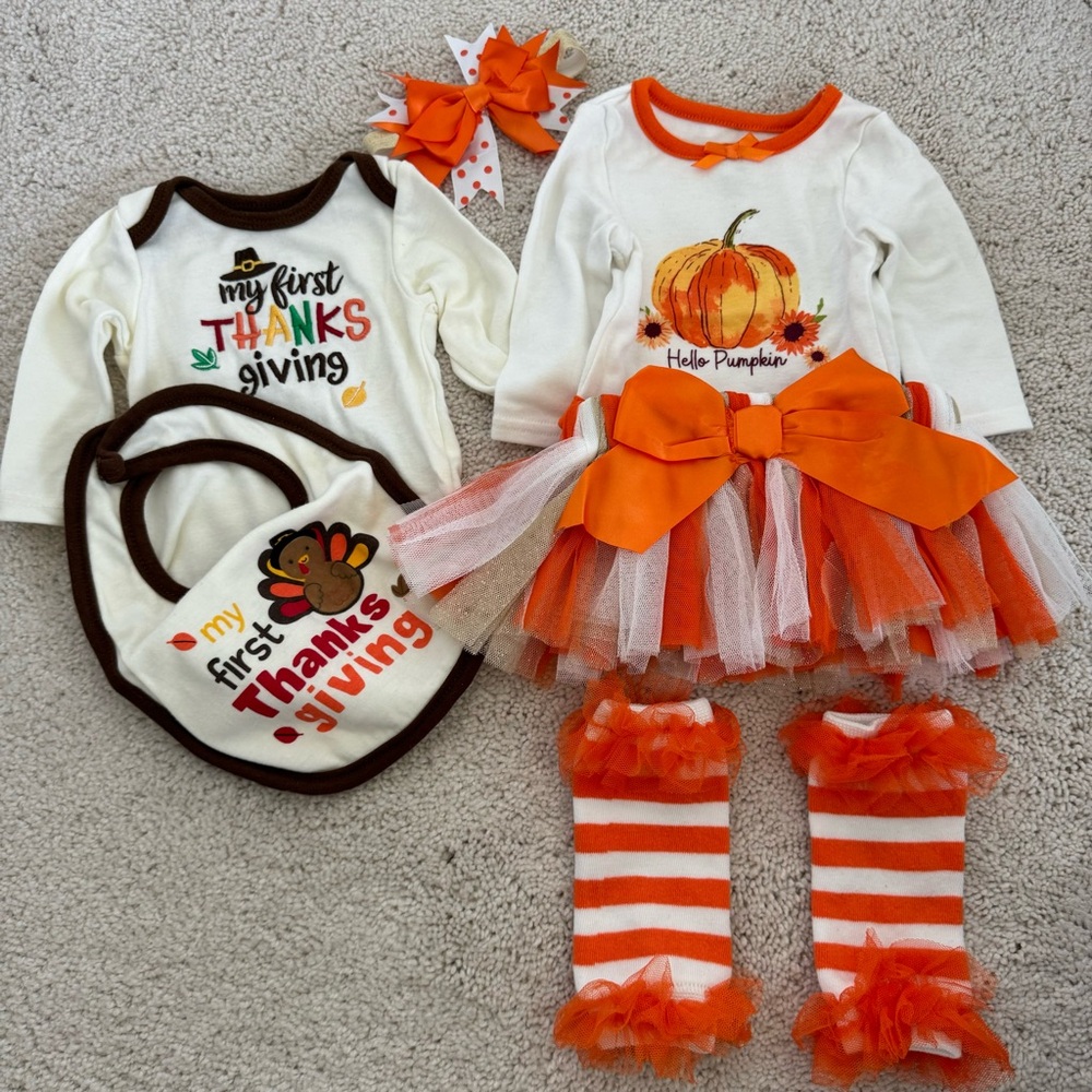 0-3M My First Thanksgiving Set & Hello Pumpkin Set